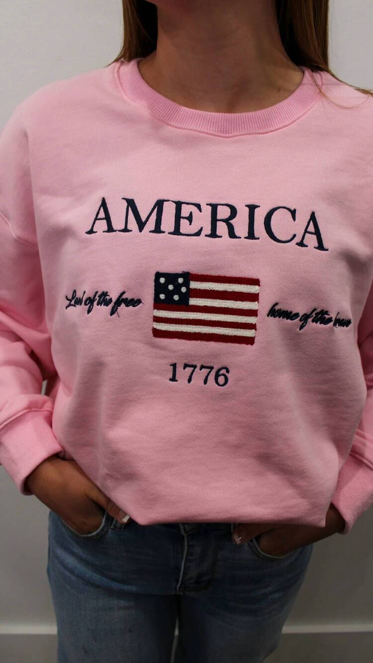 NEW SUNDAY EDITION braves crewneck sweatshirt in pink